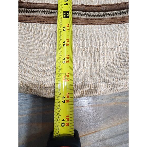 FOSSIL Explorer Foldover Flap Leather and Textured Canvas Cotton Shoulder Bag - Picture 8 of 10